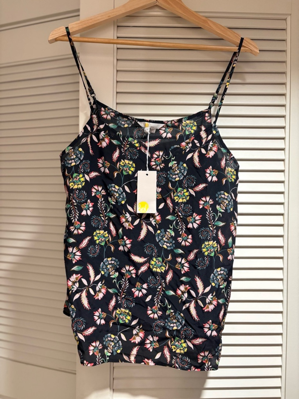 Boden Navy Floral Spaghetti-Strap Tank Top